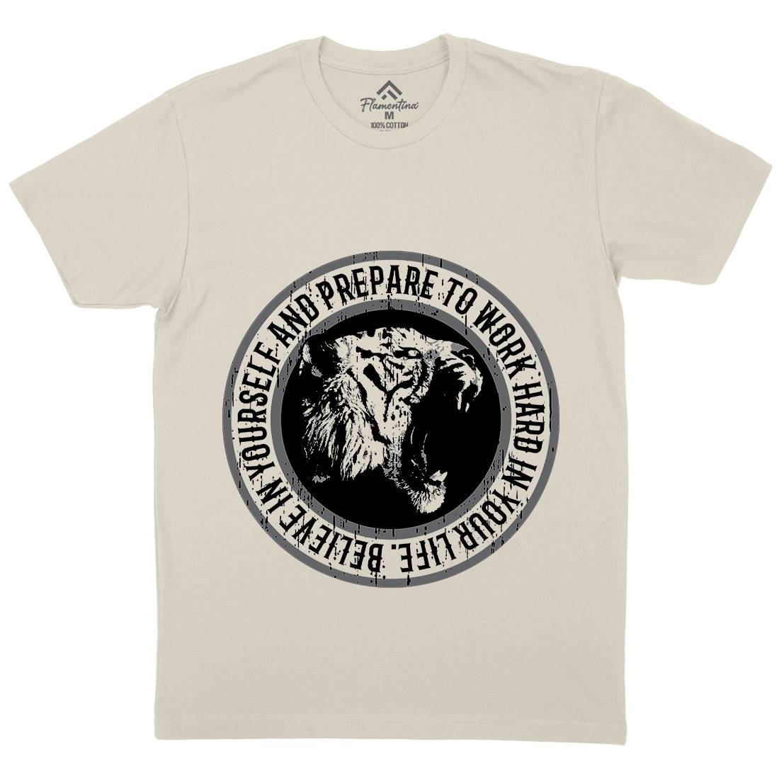 Tiger Hard Mens Organic Crew Neck T-Shirt Animals B767