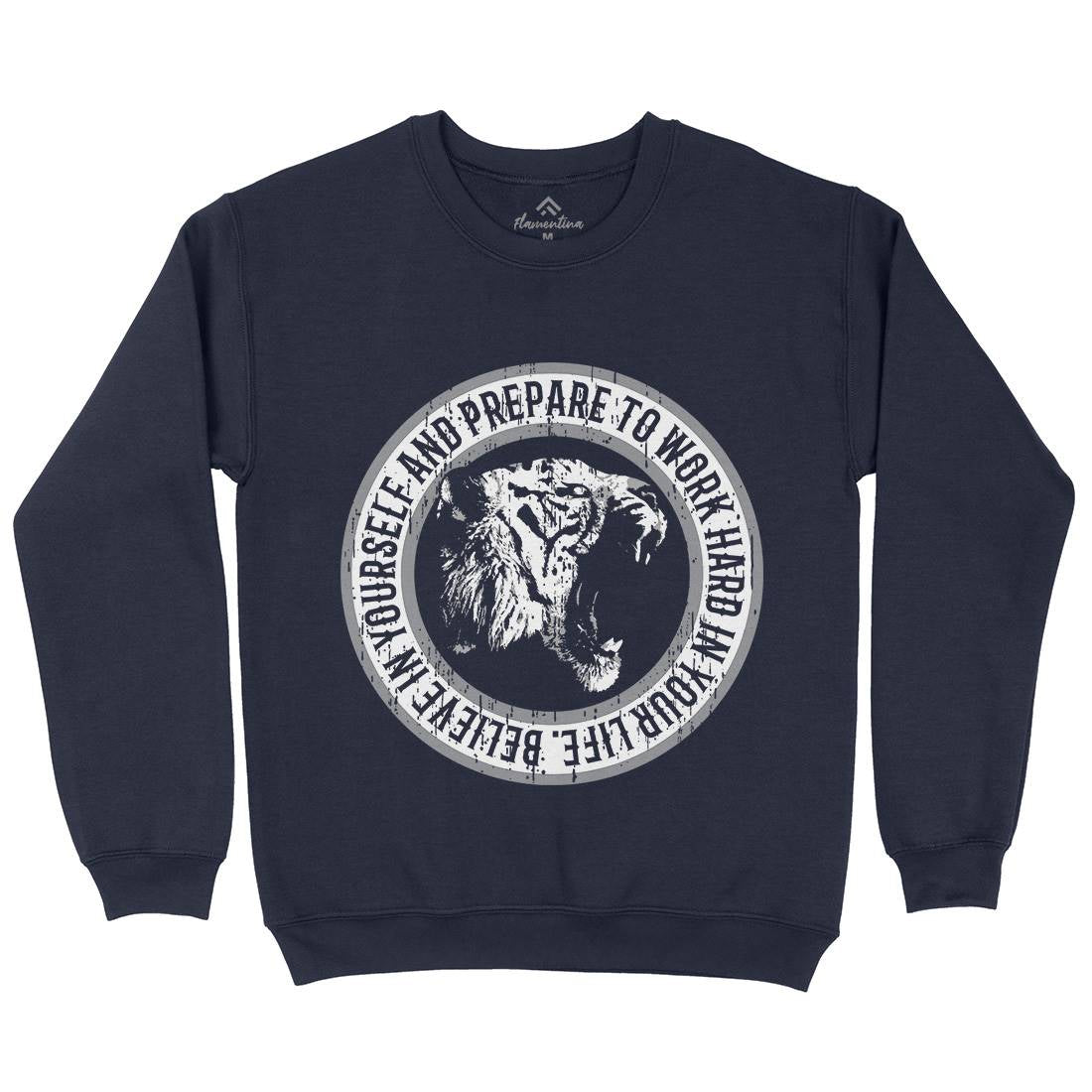 Tiger Hard Mens Crew Neck Sweatshirt Animals B767