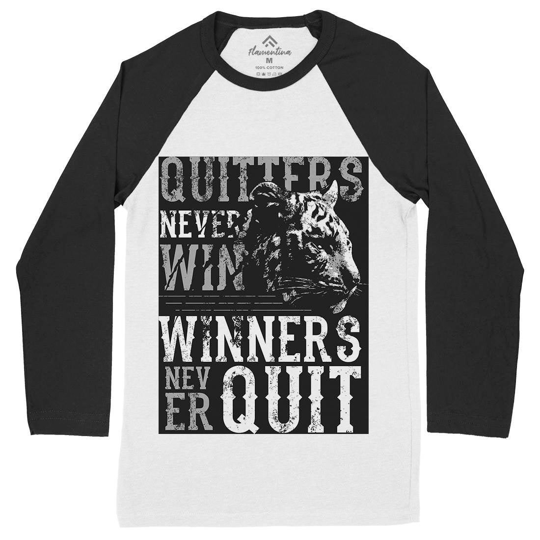 Tiger Quitter Mens Long Sleeve Baseball T-Shirt Animals B768