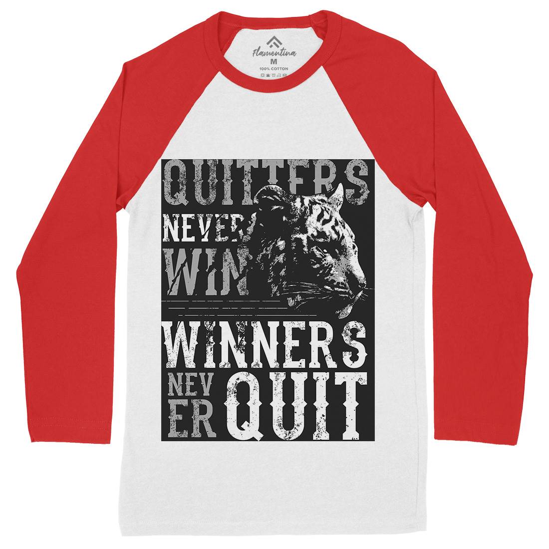 Tiger Quitter Mens Long Sleeve Baseball T-Shirt Animals B768