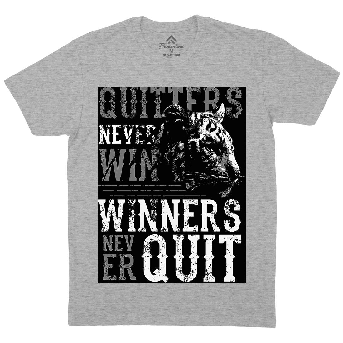Tiger Quitter Mens Organic Crew Neck T-Shirt Animals B768