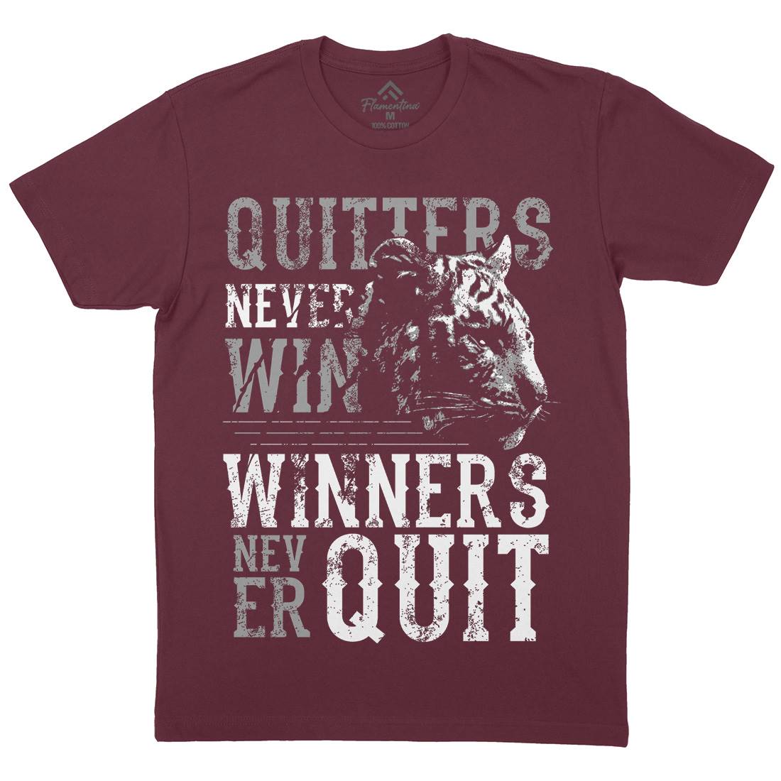 Tiger Quitter Mens Organic Crew Neck T-Shirt Animals B768