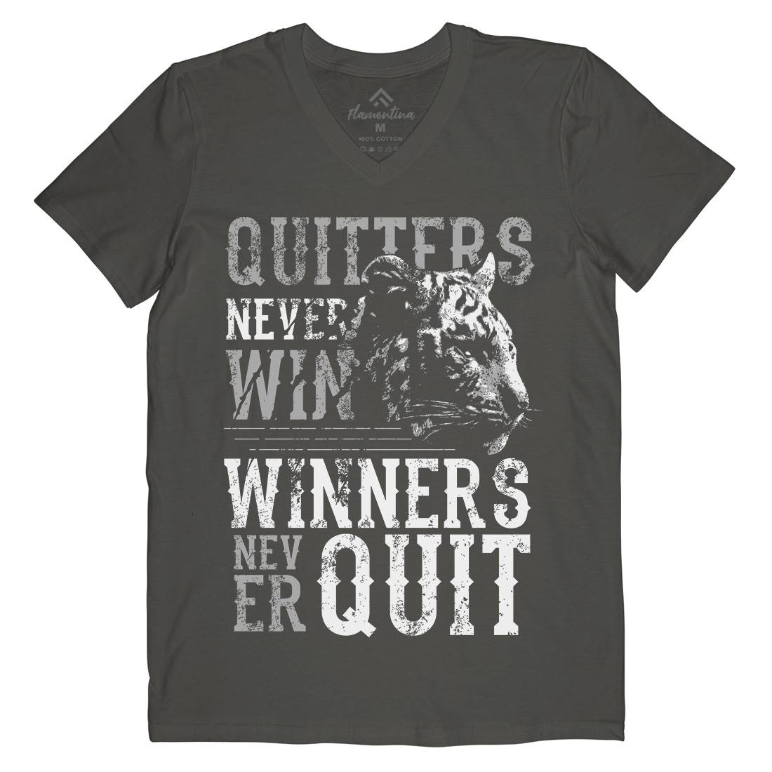 Tiger Quitter Mens V-Neck T-Shirt Animals B768