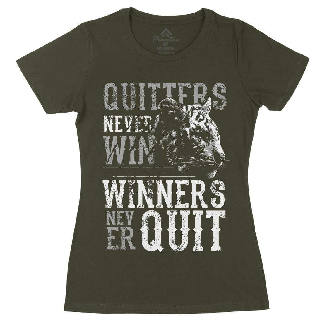 Tiger Quitter Womens Organic Crew Neck T-Shirt Animals B768