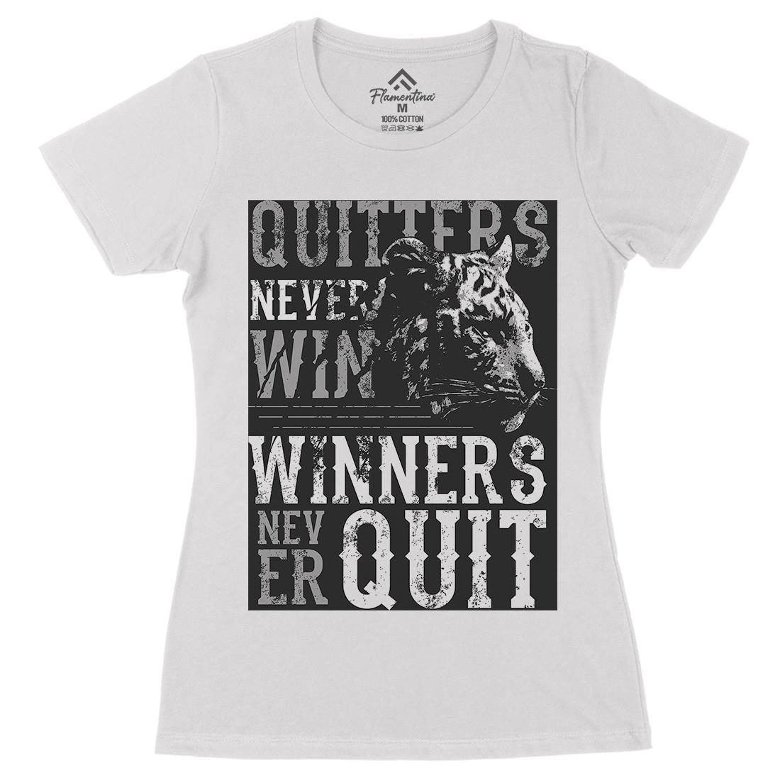 Tiger Quitter Womens Organic Crew Neck T-Shirt Animals B768
