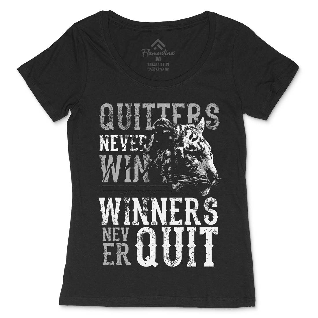 Tiger Quitter Womens Scoop Neck T-Shirt Animals B768