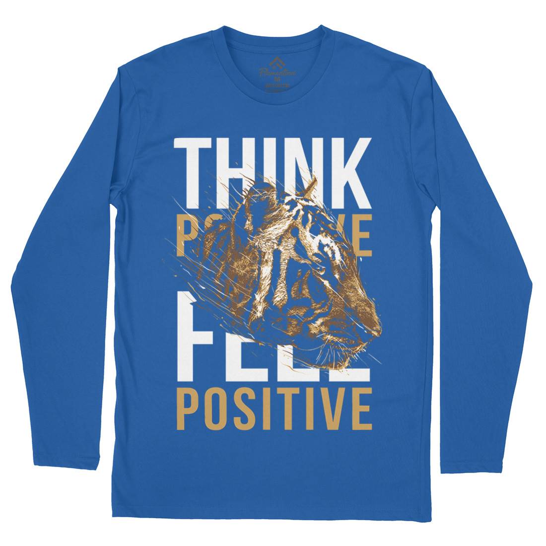 Tiger Think Positive Mens Long Sleeve T-Shirt Animals B769