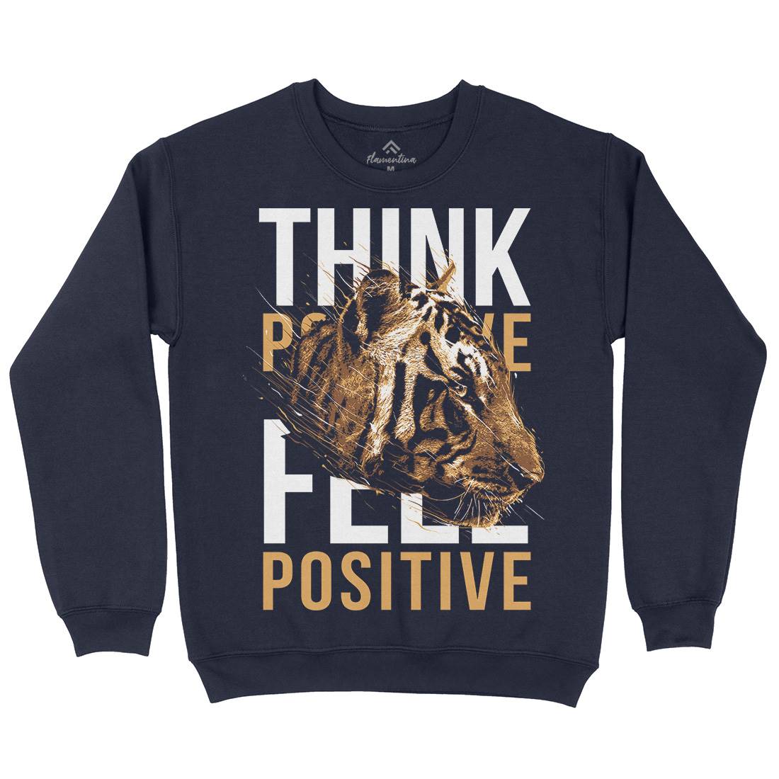 Tiger Think Positive Kids Crew Neck Sweatshirt Animals B769