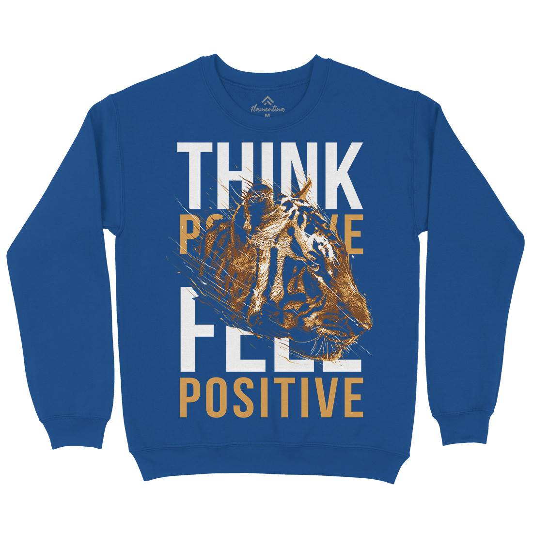 Tiger Think Positive Mens Crew Neck Sweatshirt Animals B769