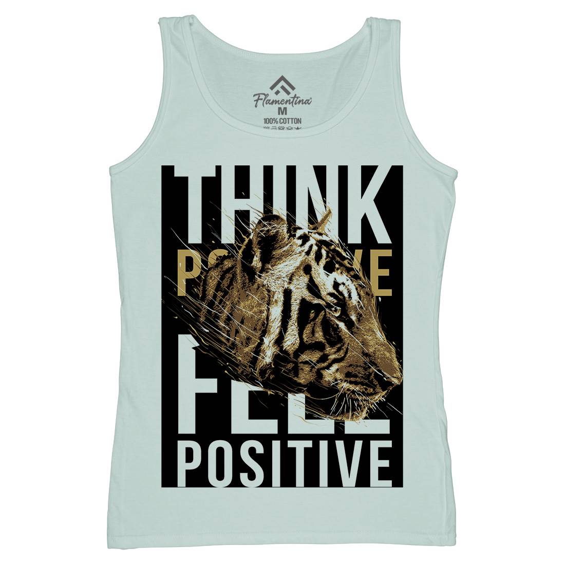 Tiger Think Positive Womens Organic Tank Top Vest Animals B769