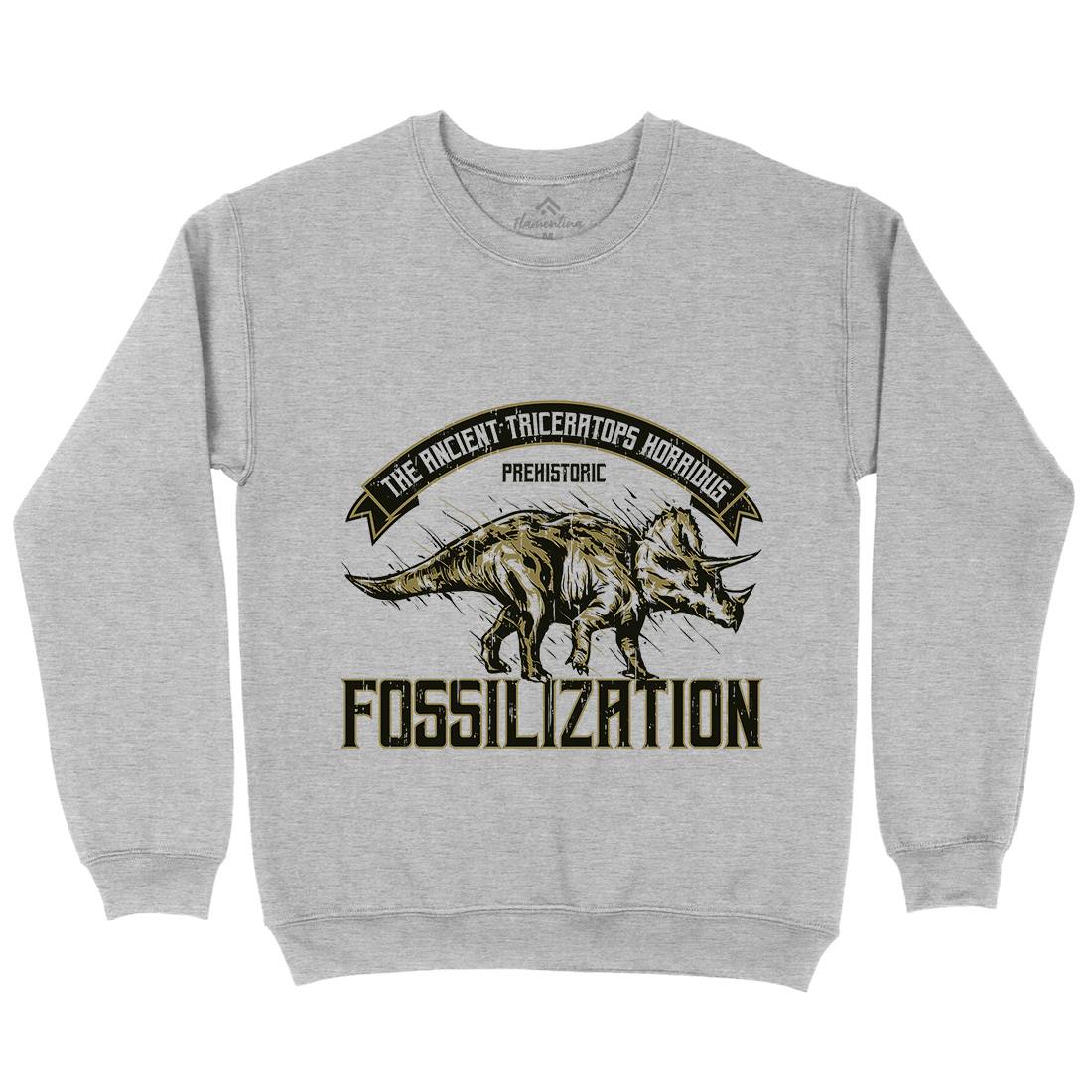 Triceratops Fossil Mens Crew Neck Sweatshirt Animals B770