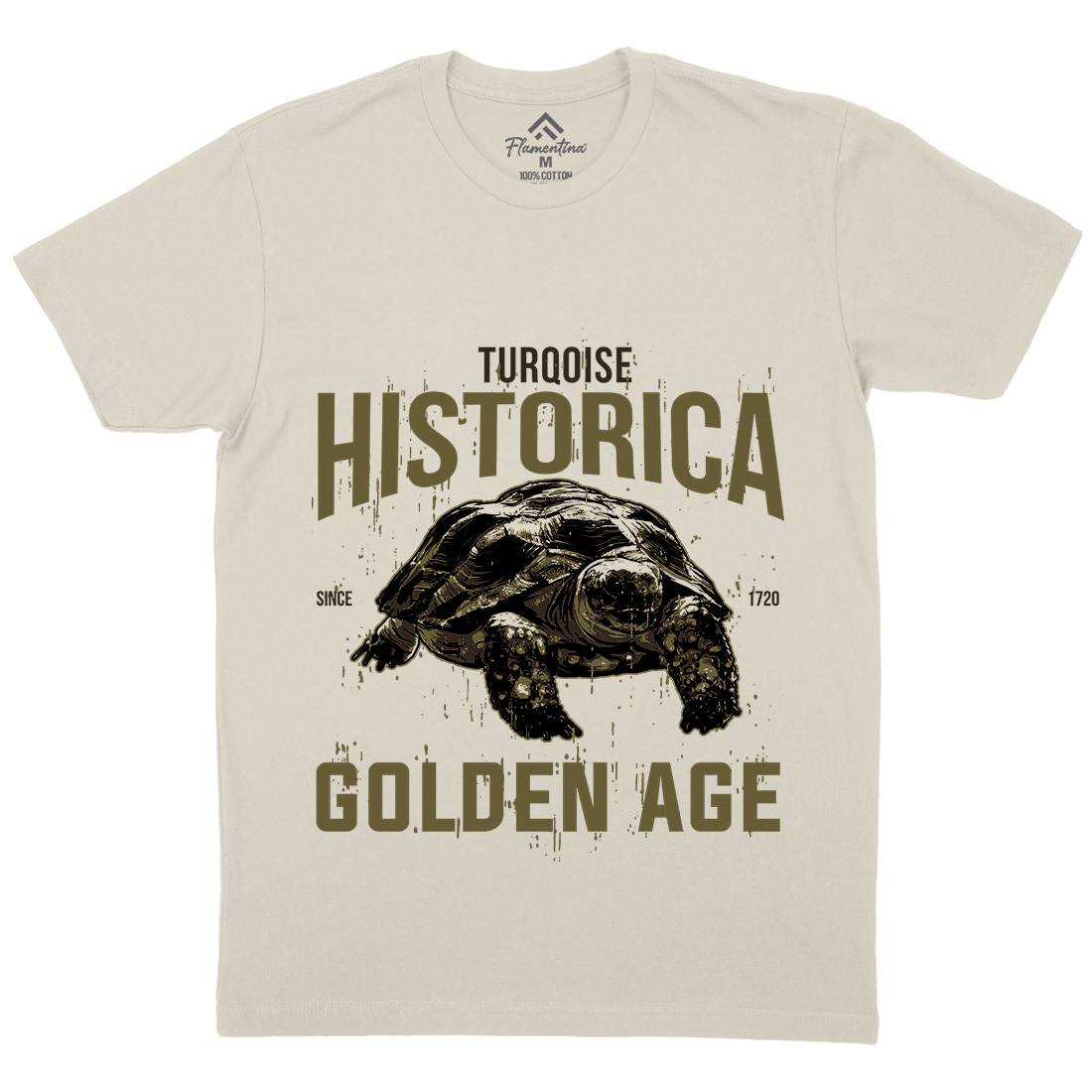 Turtle Age Mens Organic Crew Neck T-Shirt Animals B771
