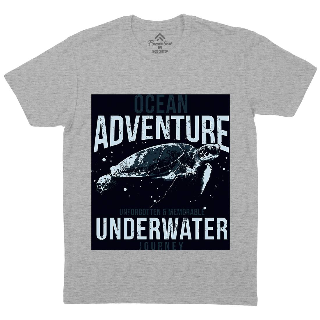 Turtle Journey Mens Organic Crew Neck T-Shirt Animals B772