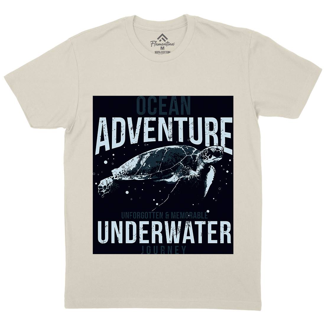 Turtle Journey Mens Organic Crew Neck T-Shirt Animals B772