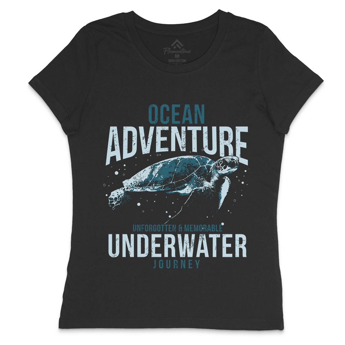 Turtle Journey Womens Crew Neck T-Shirt Animals B772