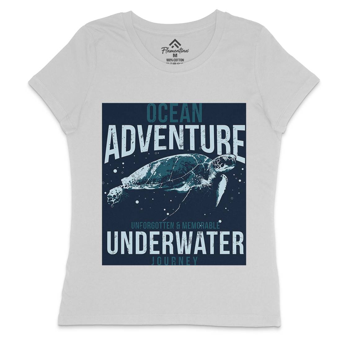 Turtle Journey Womens Crew Neck T-Shirt Animals B772