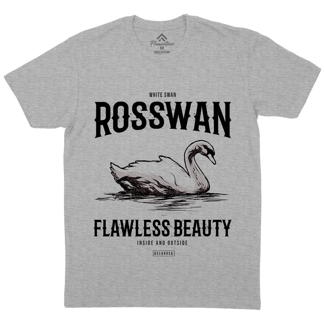 White Swan Mens Crew Neck T-Shirt Animals B773