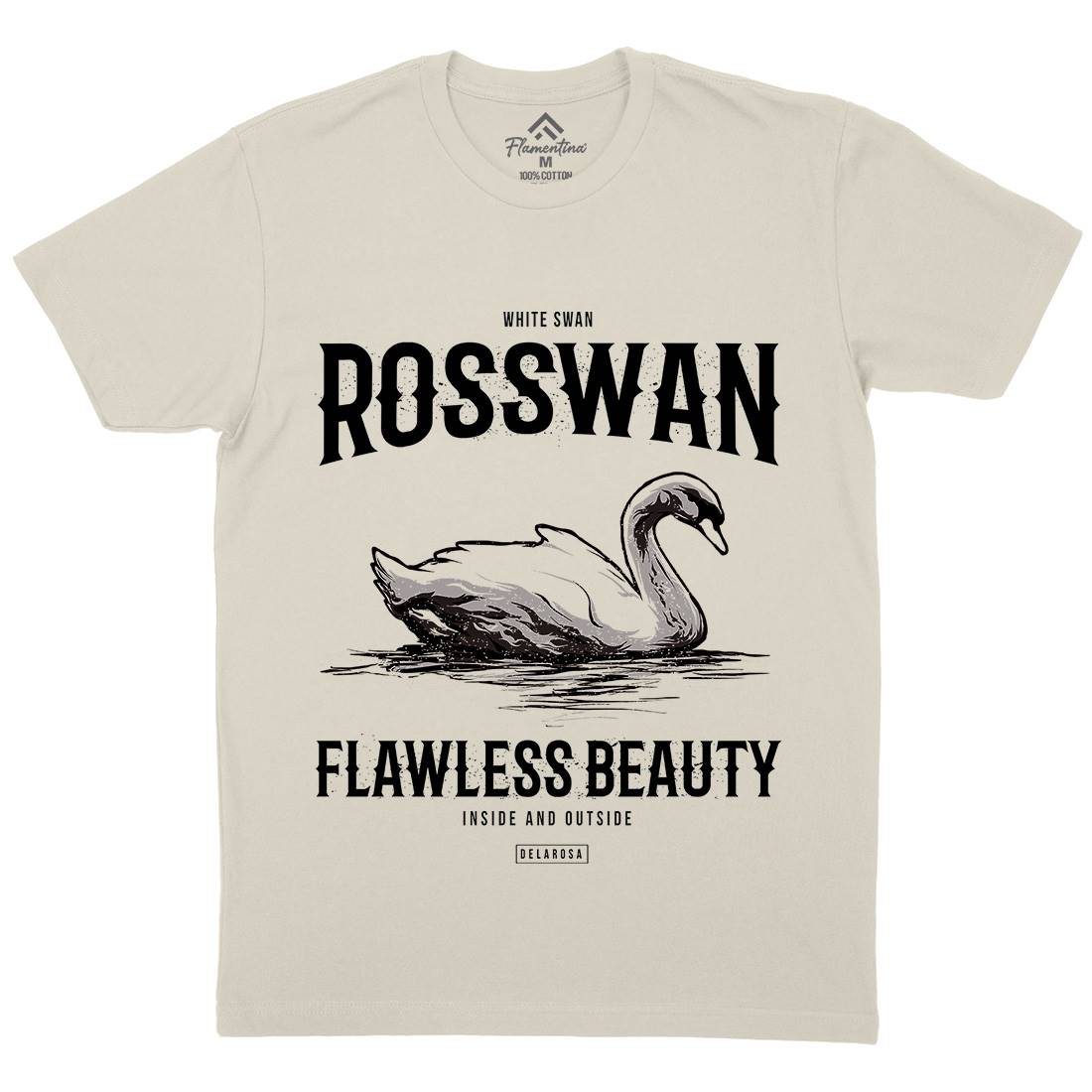 White Swan Mens Organic Crew Neck T-Shirt Animals B773