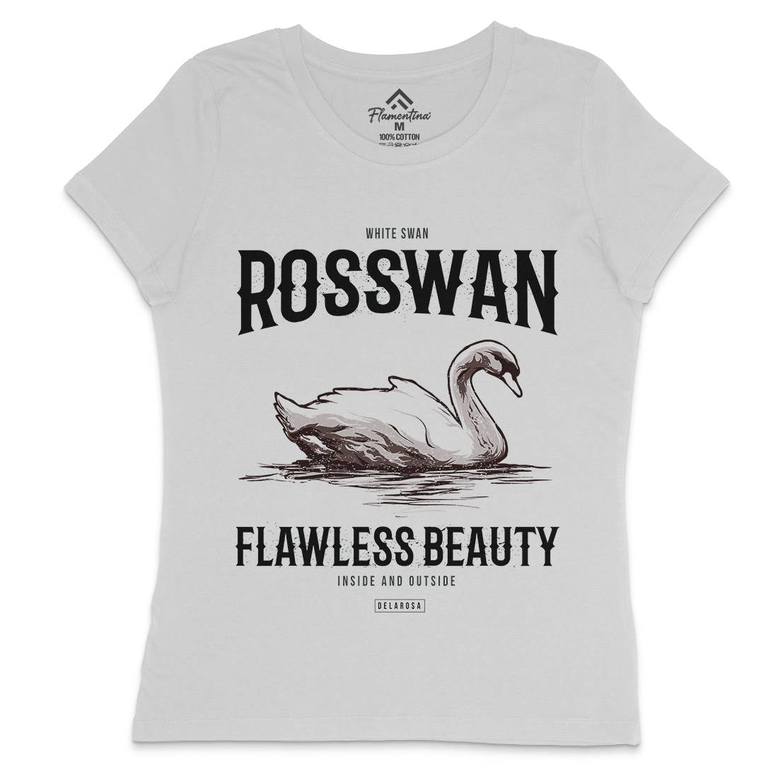 White Swan Womens Crew Neck T-Shirt Animals B773