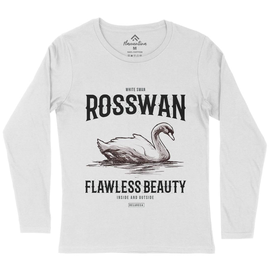 White Swan Womens Long Sleeve T-Shirt Animals B773
