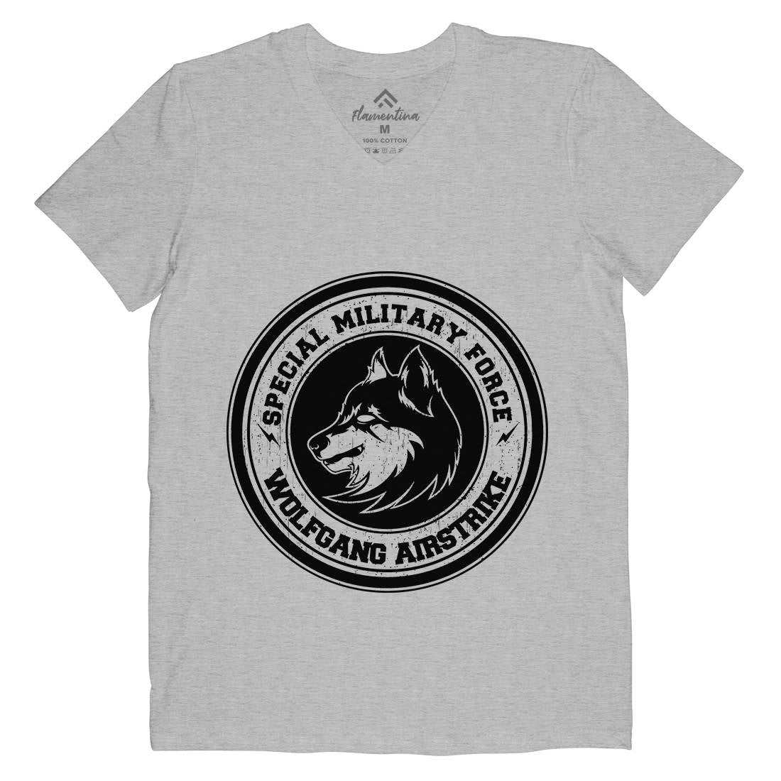 Wolf Mens V-Neck T-Shirt Animals B774