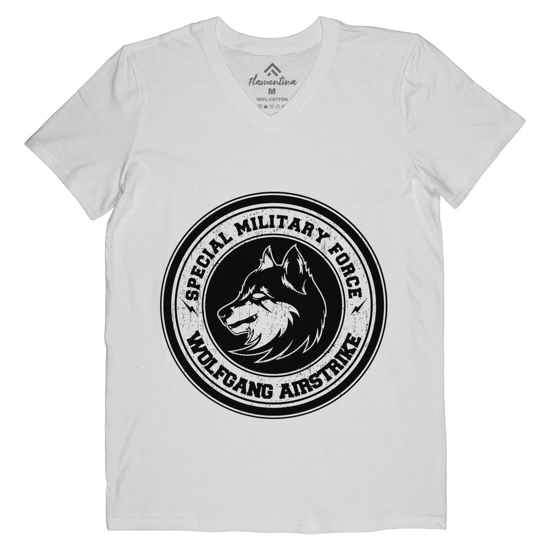 Wolf Mens V-Neck T-Shirt Animals B774