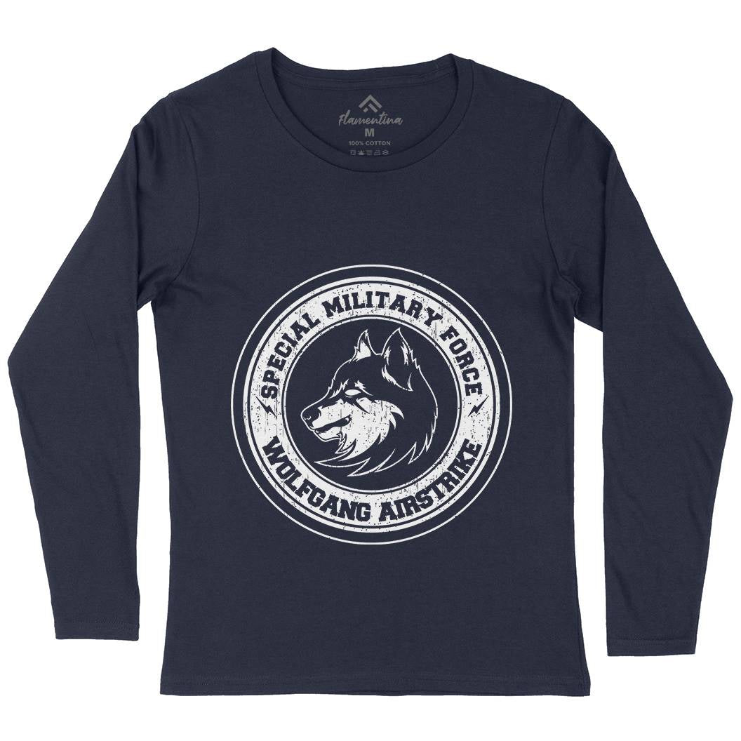 Wolf Womens Long Sleeve T-Shirt Animals B774
