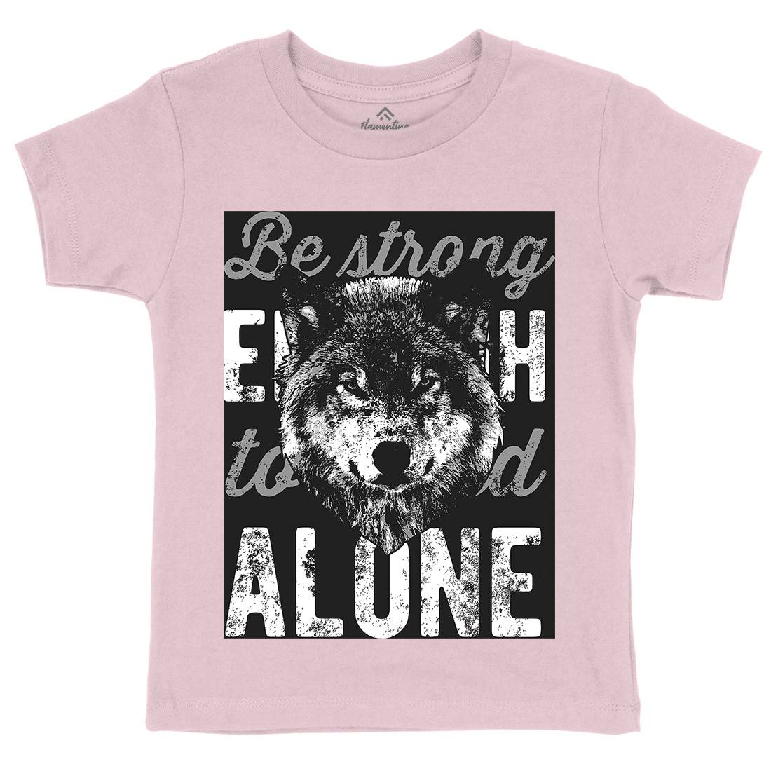 Wolf Alone Kids Crew Neck T-Shirt Animals B775