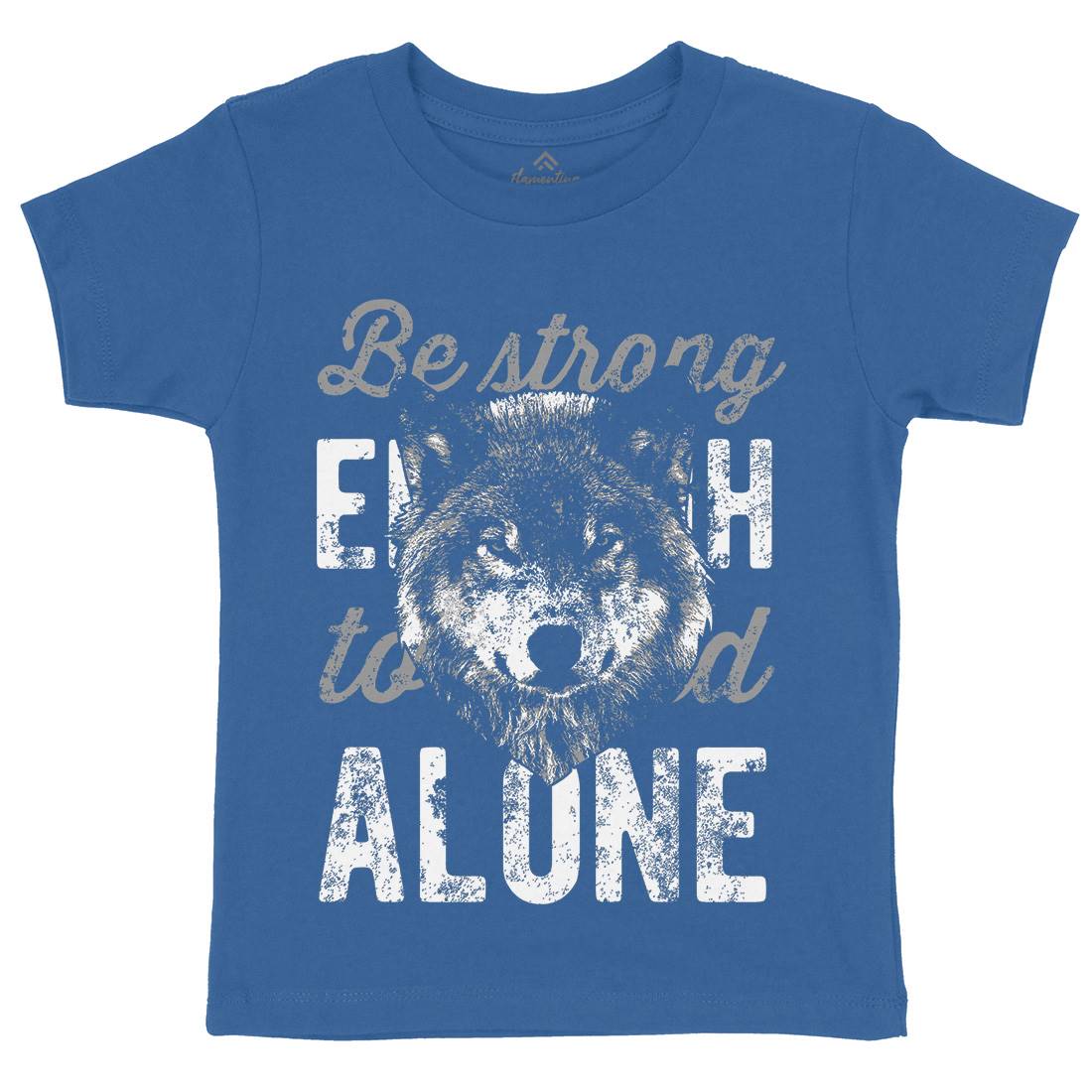 Wolf Alone Kids Crew Neck T-Shirt Animals B775