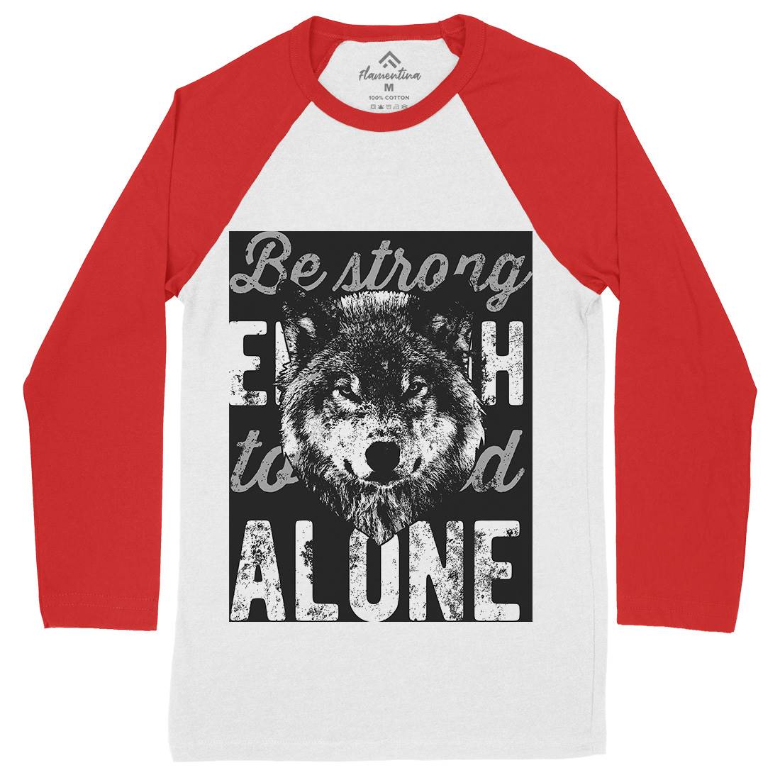 Wolf Alone Mens Long Sleeve Baseball T-Shirt Animals B775