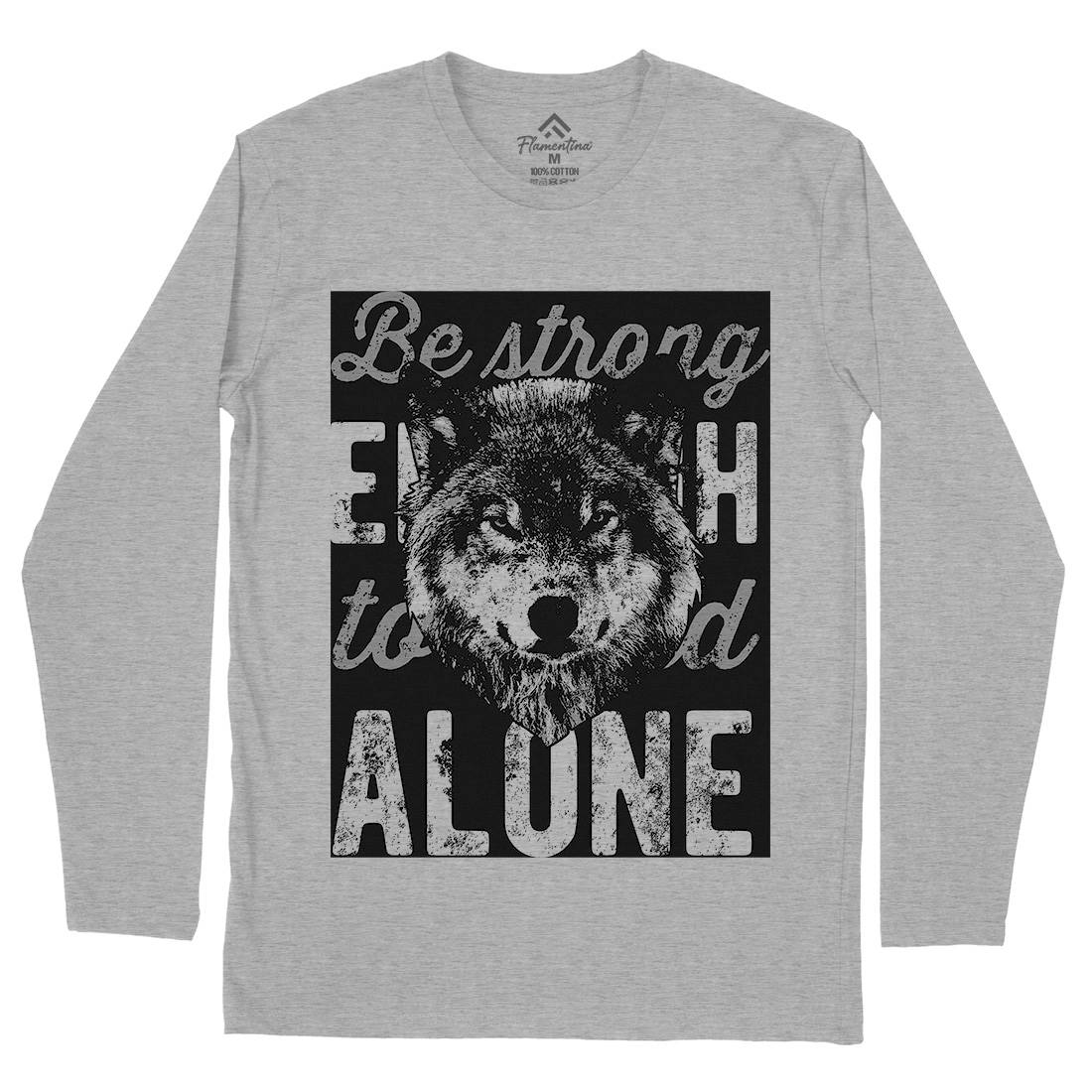 Wolf Alone Mens Long Sleeve T-Shirt Animals B775