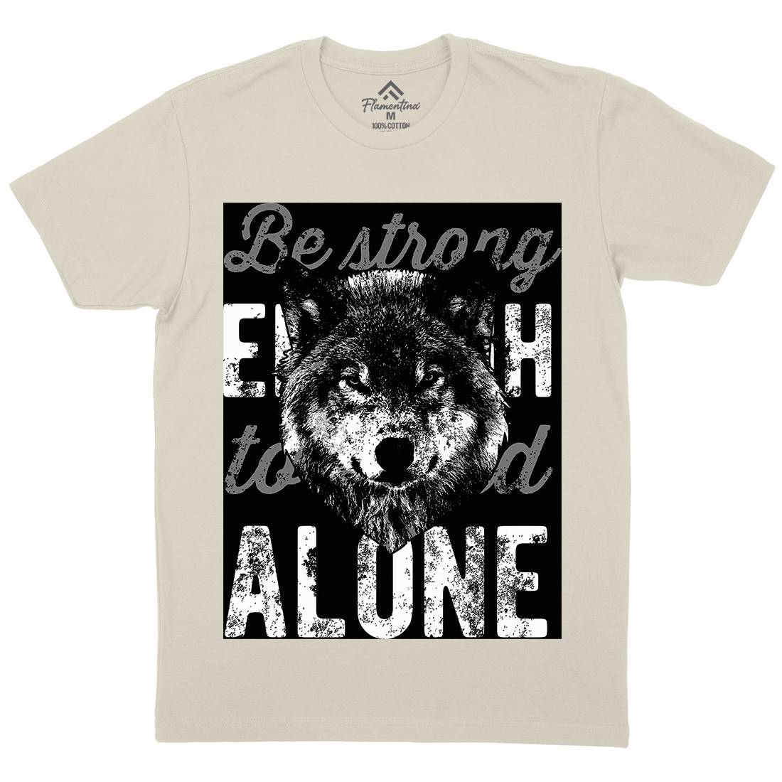 Wolf Alone Mens Organic Crew Neck T-Shirt Animals B775