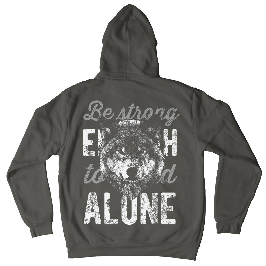 Wolf Alone Mens Hoodie With Pocket Animals B775