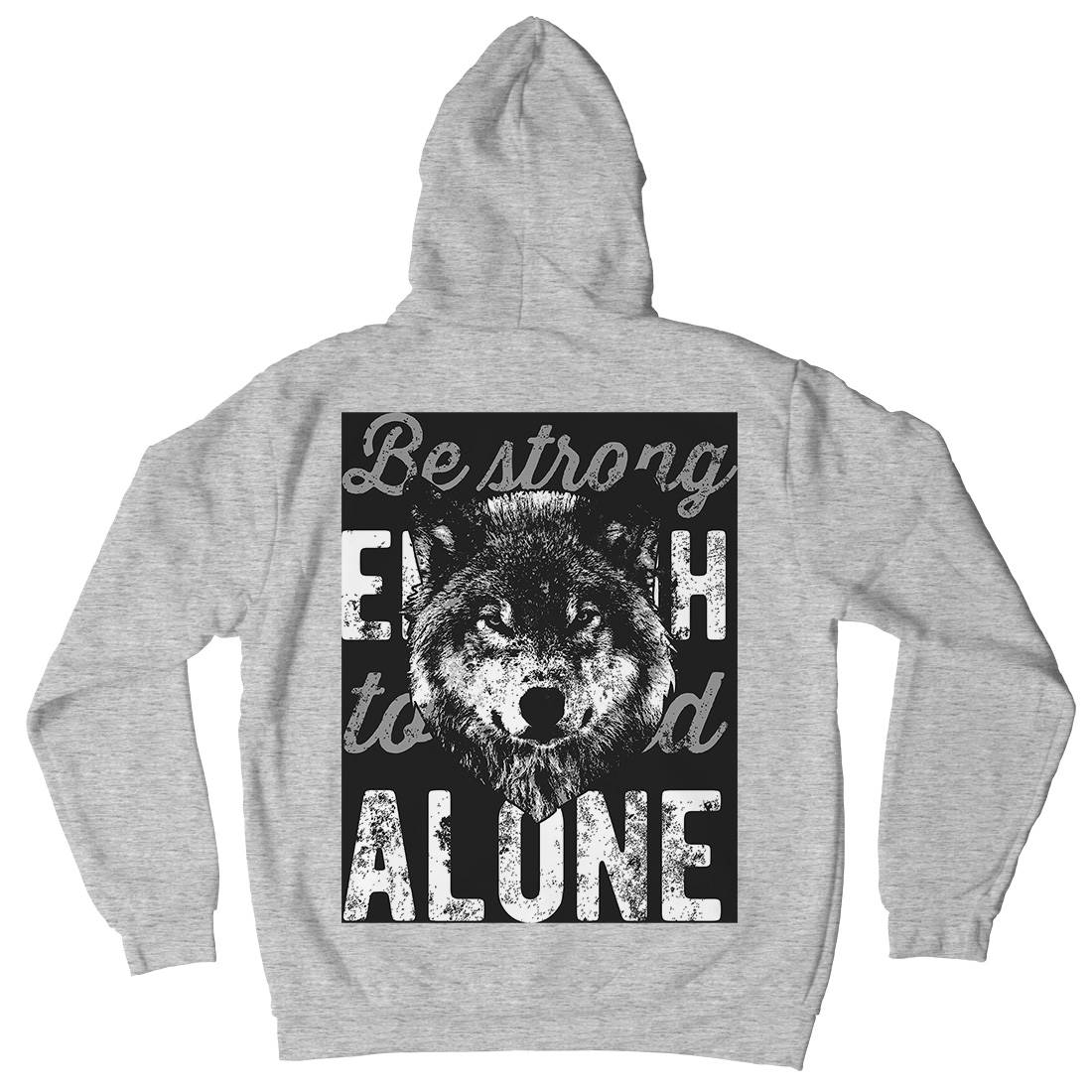 Wolf Alone Mens Hoodie With Pocket Animals B775