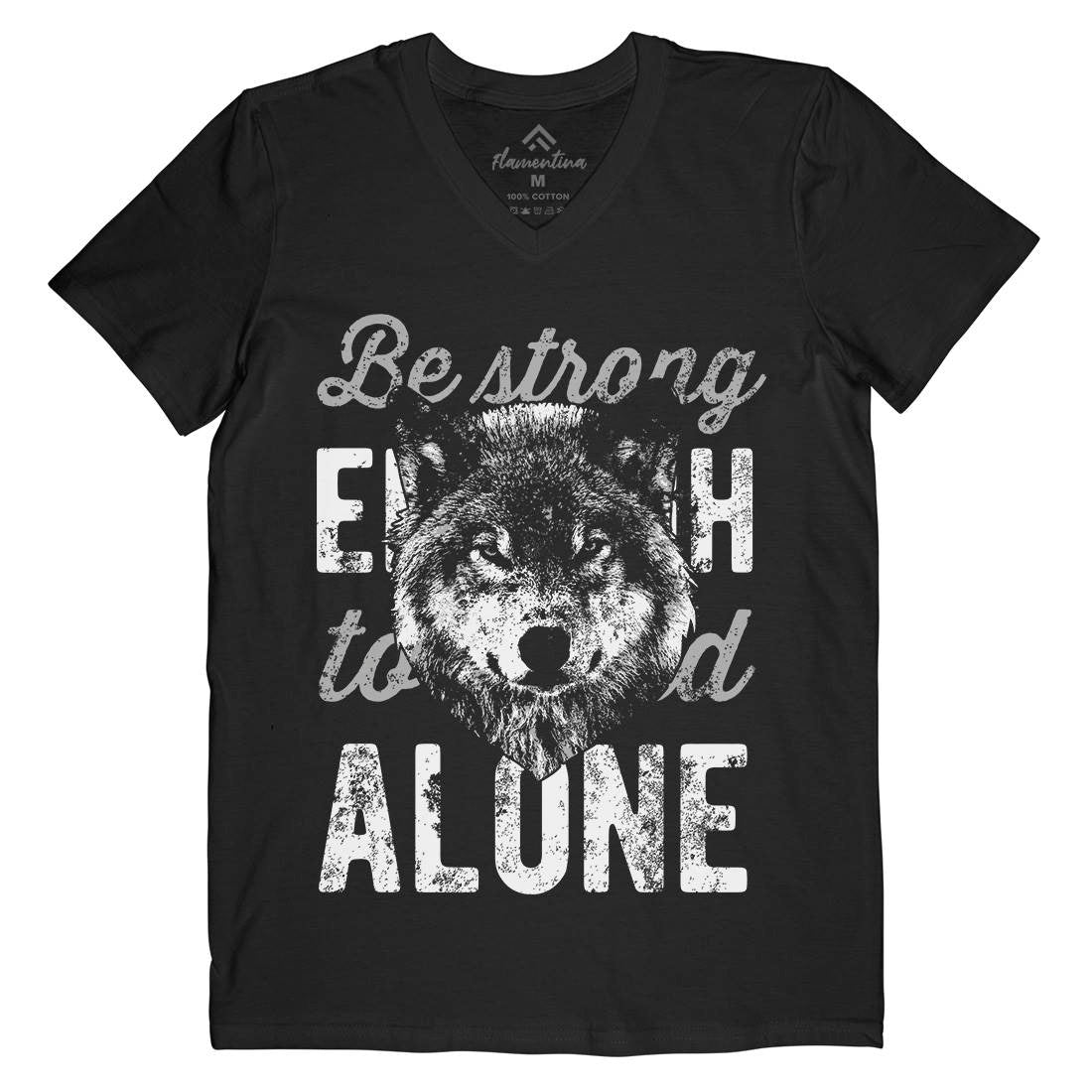 Wolf Alone Mens V-Neck T-Shirt Animals B775