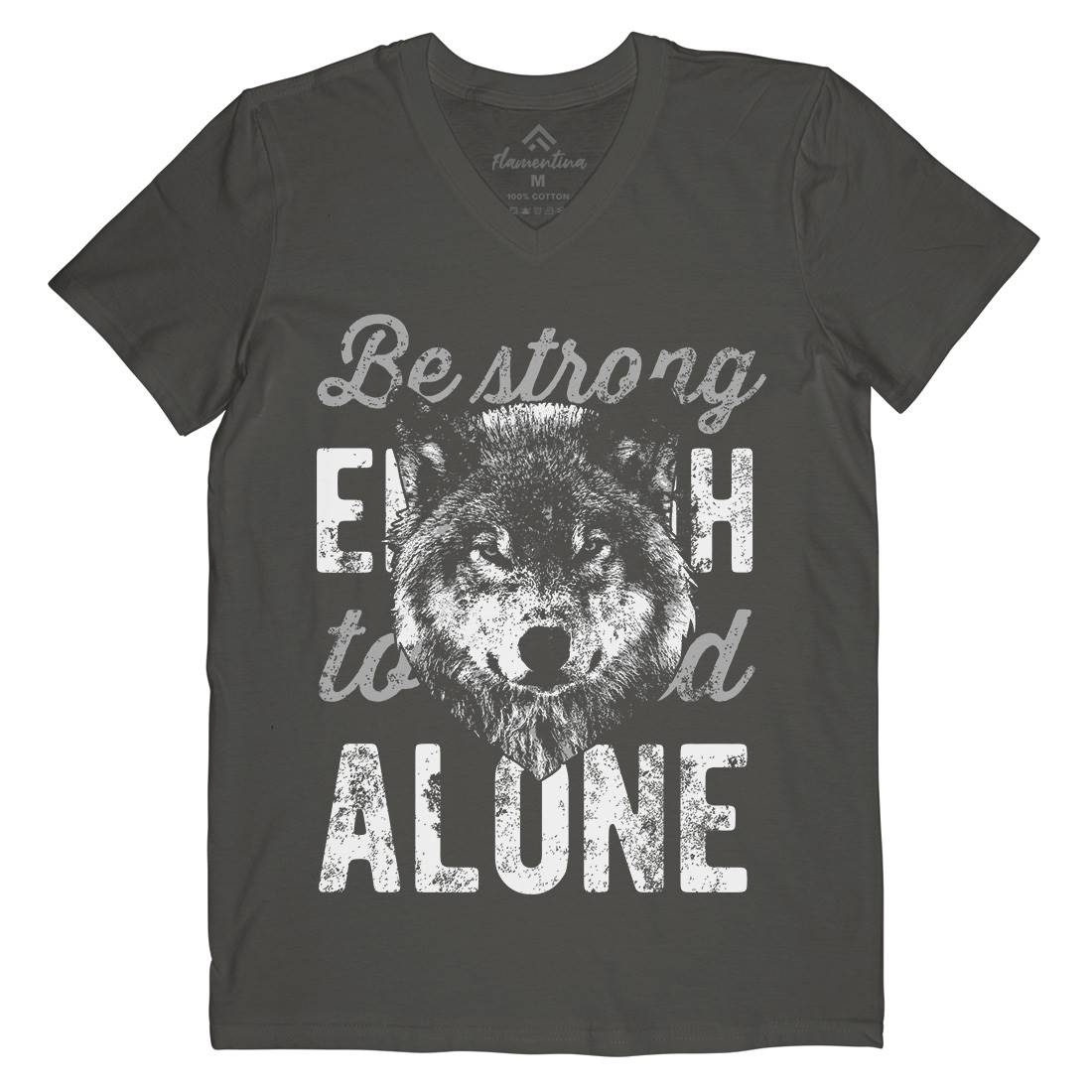 Wolf Alone Mens V-Neck T-Shirt Animals B775