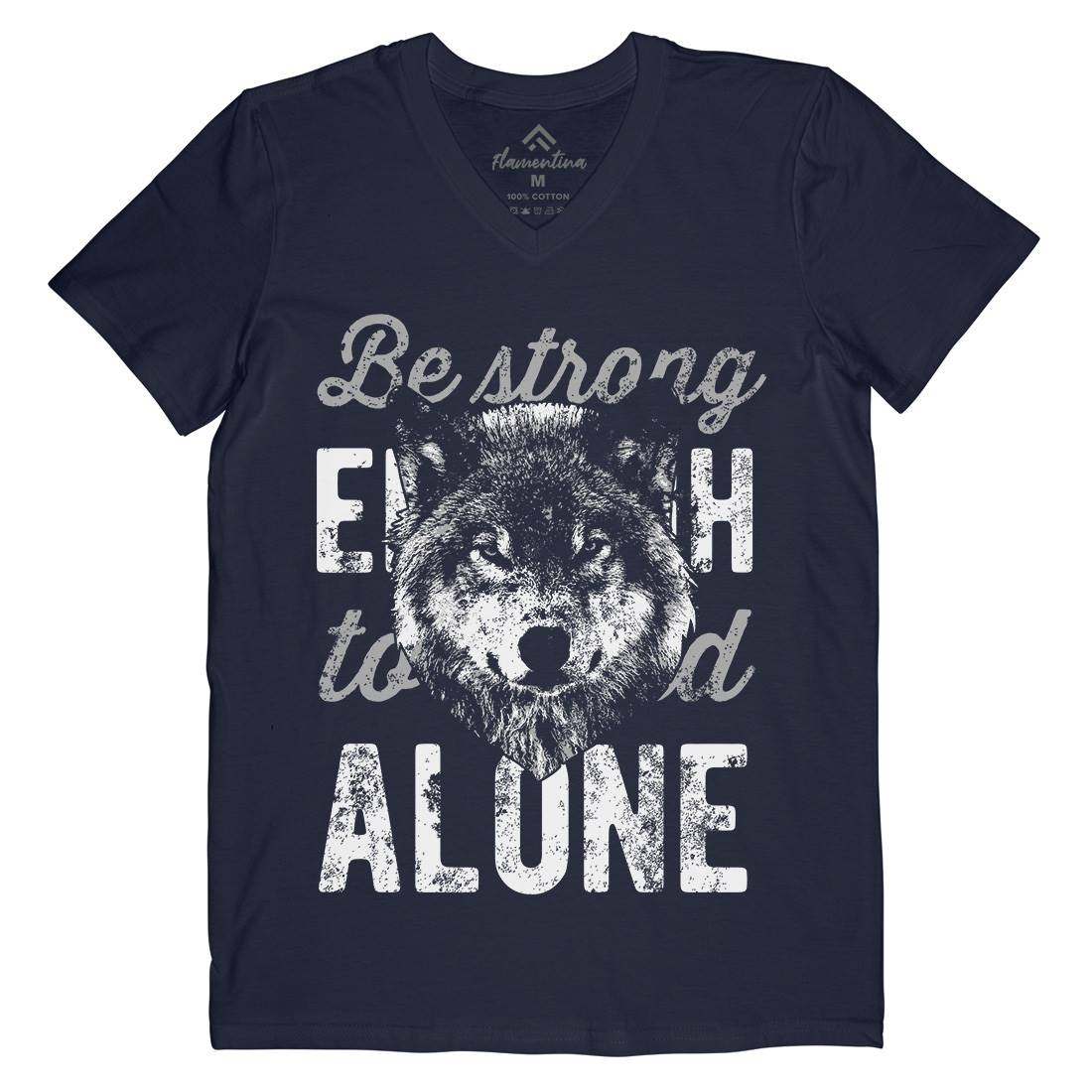 Wolf Alone Mens Organic V-Neck T-Shirt Animals B775