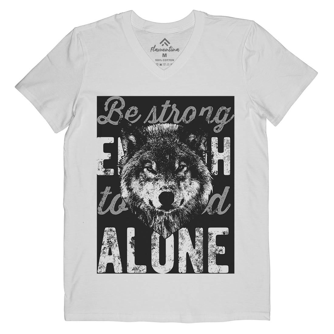 Wolf Alone Mens V-Neck T-Shirt Animals B775