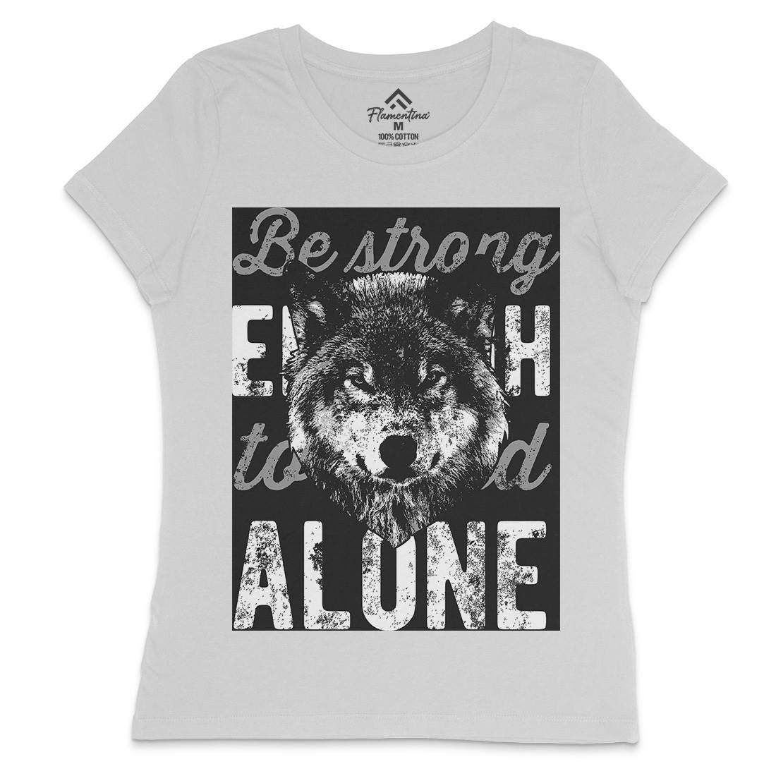 Wolf Alone Womens Crew Neck T-Shirt Animals B775