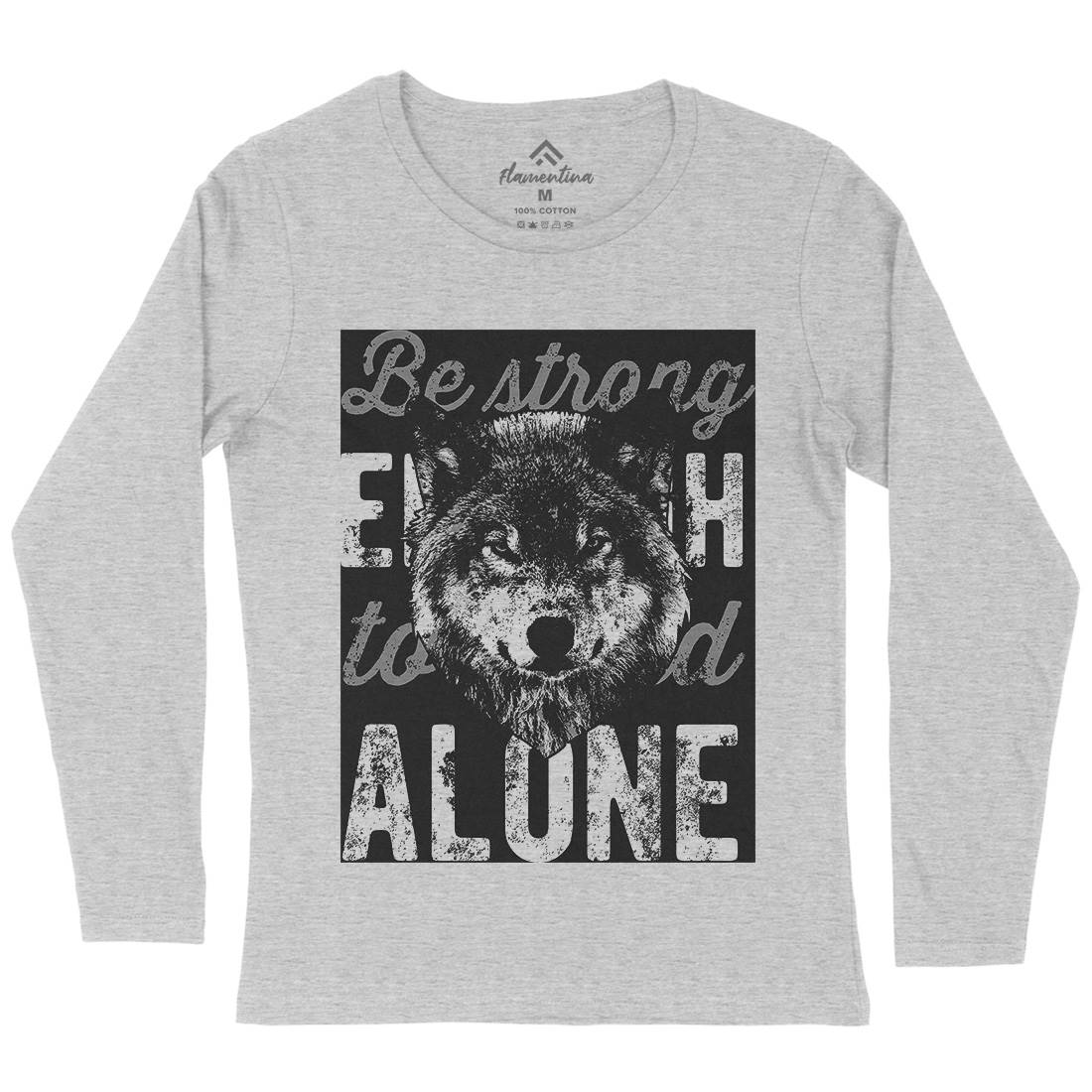 Wolf Alone Womens Long Sleeve T-Shirt Animals B775