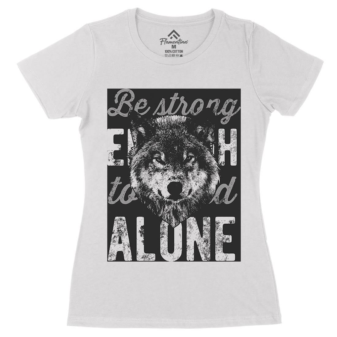 Wolf Alone Womens Organic Crew Neck T-Shirt Animals B775