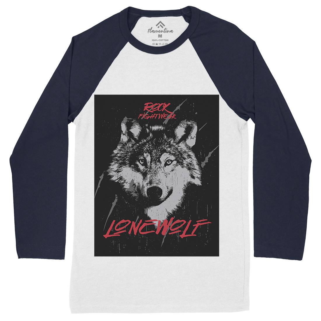 Wolf Fightwear Mens Long Sleeve Baseball T-Shirt Animals B776