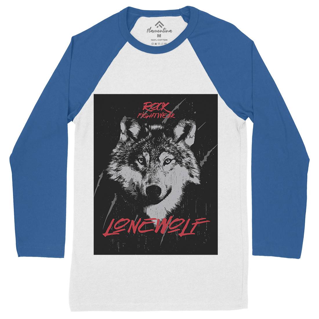 Wolf Fightwear Mens Long Sleeve Baseball T-Shirt Animals B776