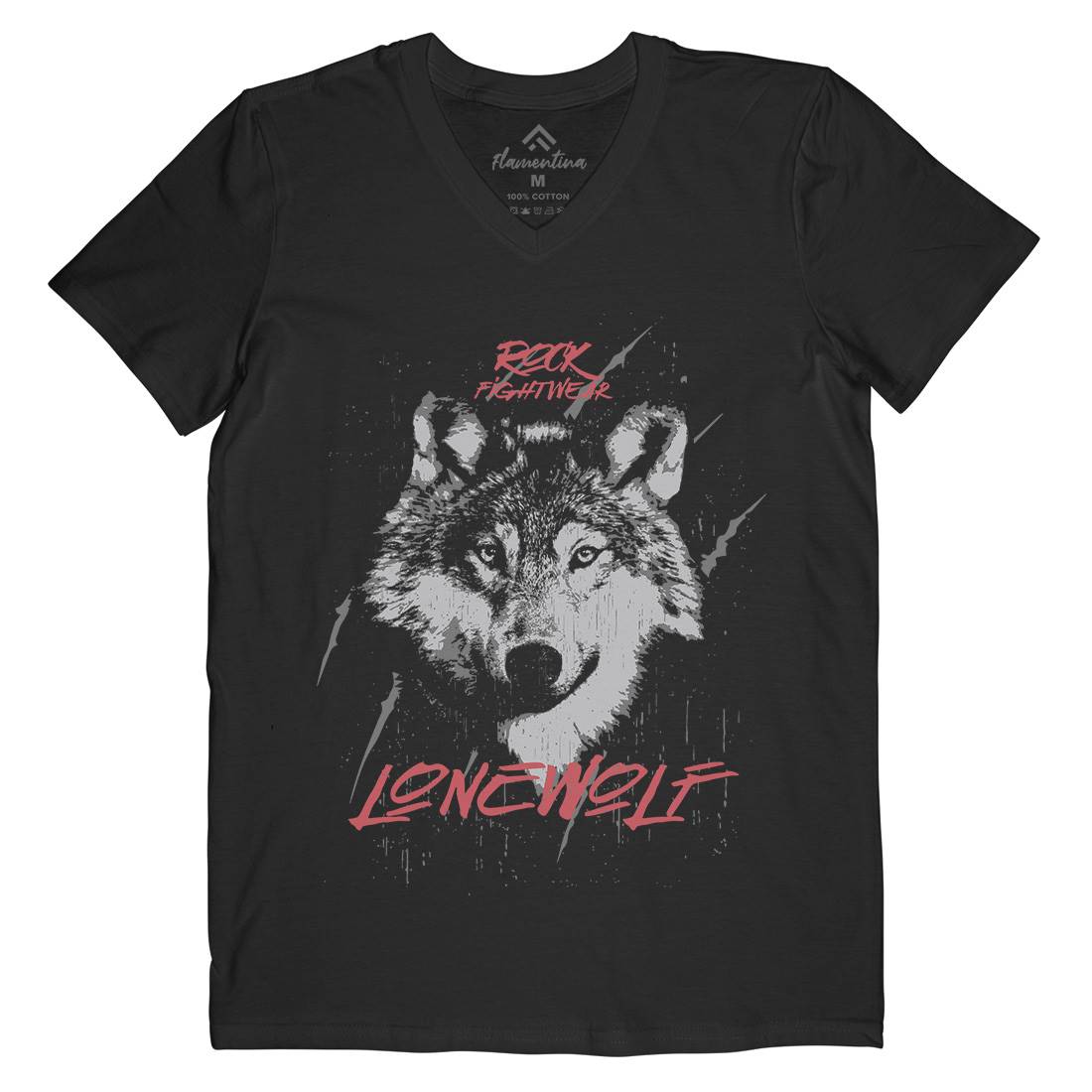 Wolf Fightwear Mens V-Neck T-Shirt Animals B776