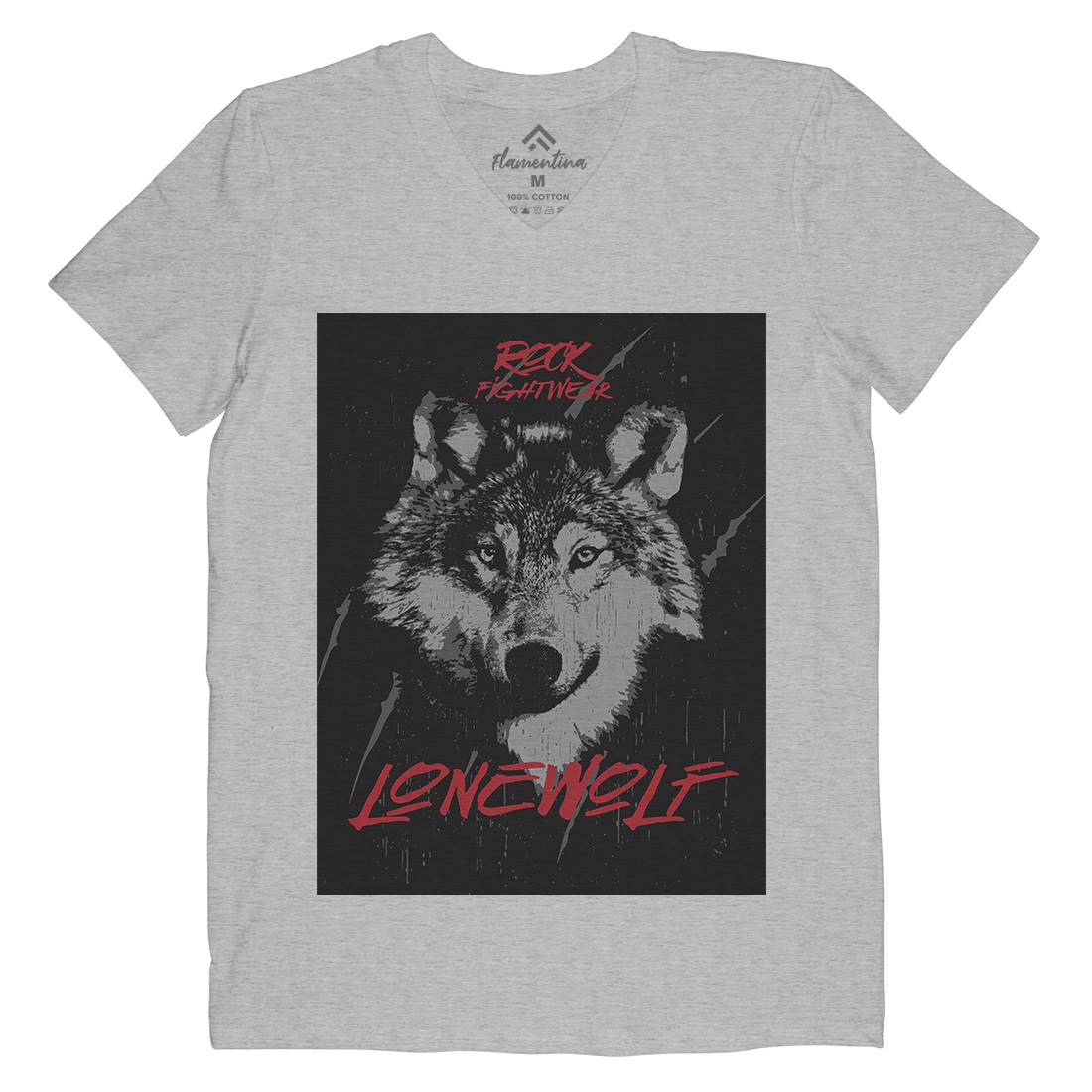 Wolf Fightwear Mens Organic V-Neck T-Shirt Animals B776