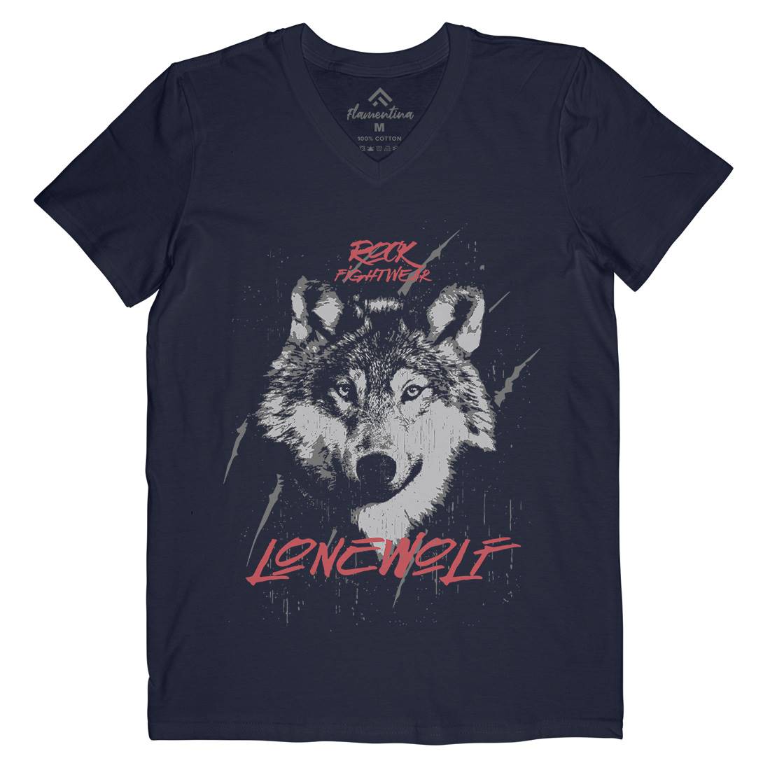 Wolf Fightwear Mens Organic V-Neck T-Shirt Animals B776