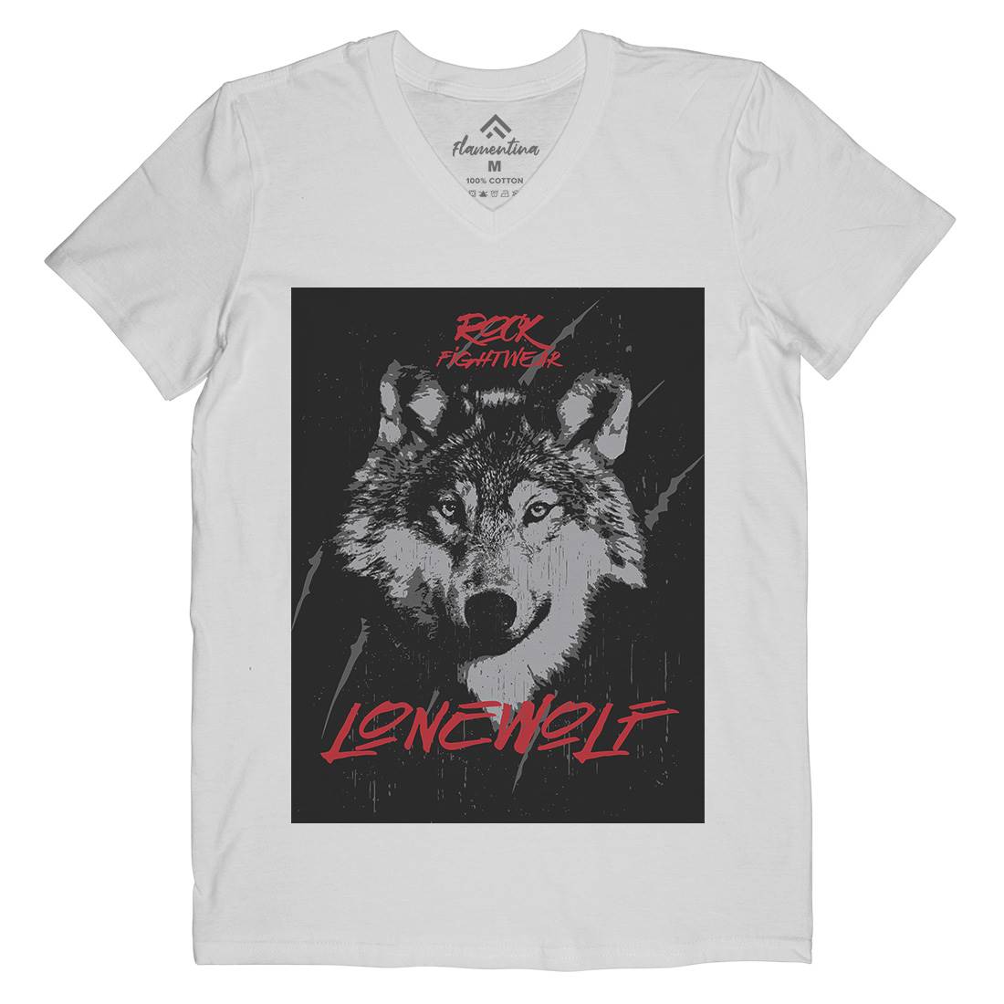 Wolf Fightwear Mens V-Neck T-Shirt Animals B776