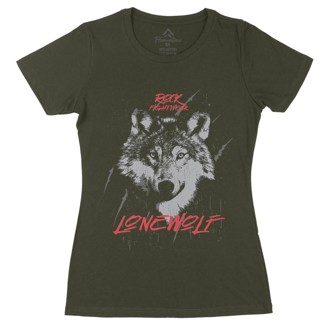 Wolf Fightwear Womens Organic Crew Neck T-Shirt Animals B776