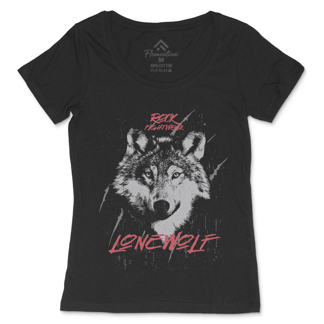 Wolf Fightwear Womens Scoop Neck T-Shirt Animals B776