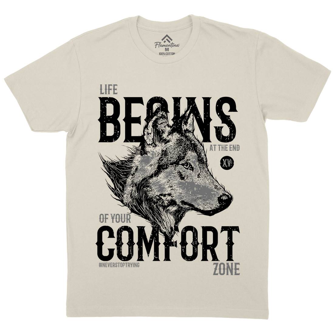 Wolf Life Mens Organic Crew Neck T-Shirt Animals B777